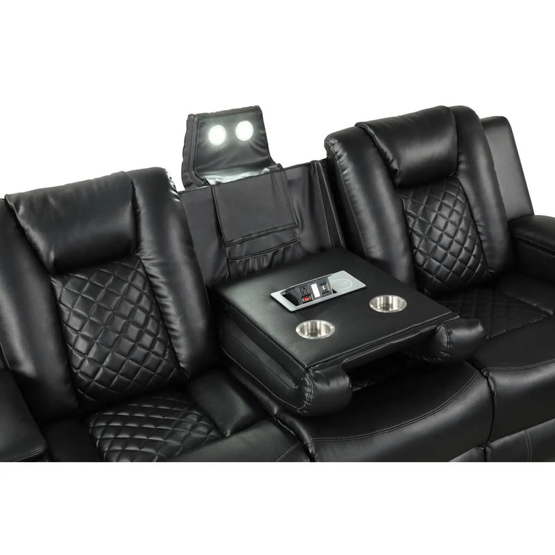 Benz - Power Reclining Sofa With LED Lighting by HouseOfZazla
