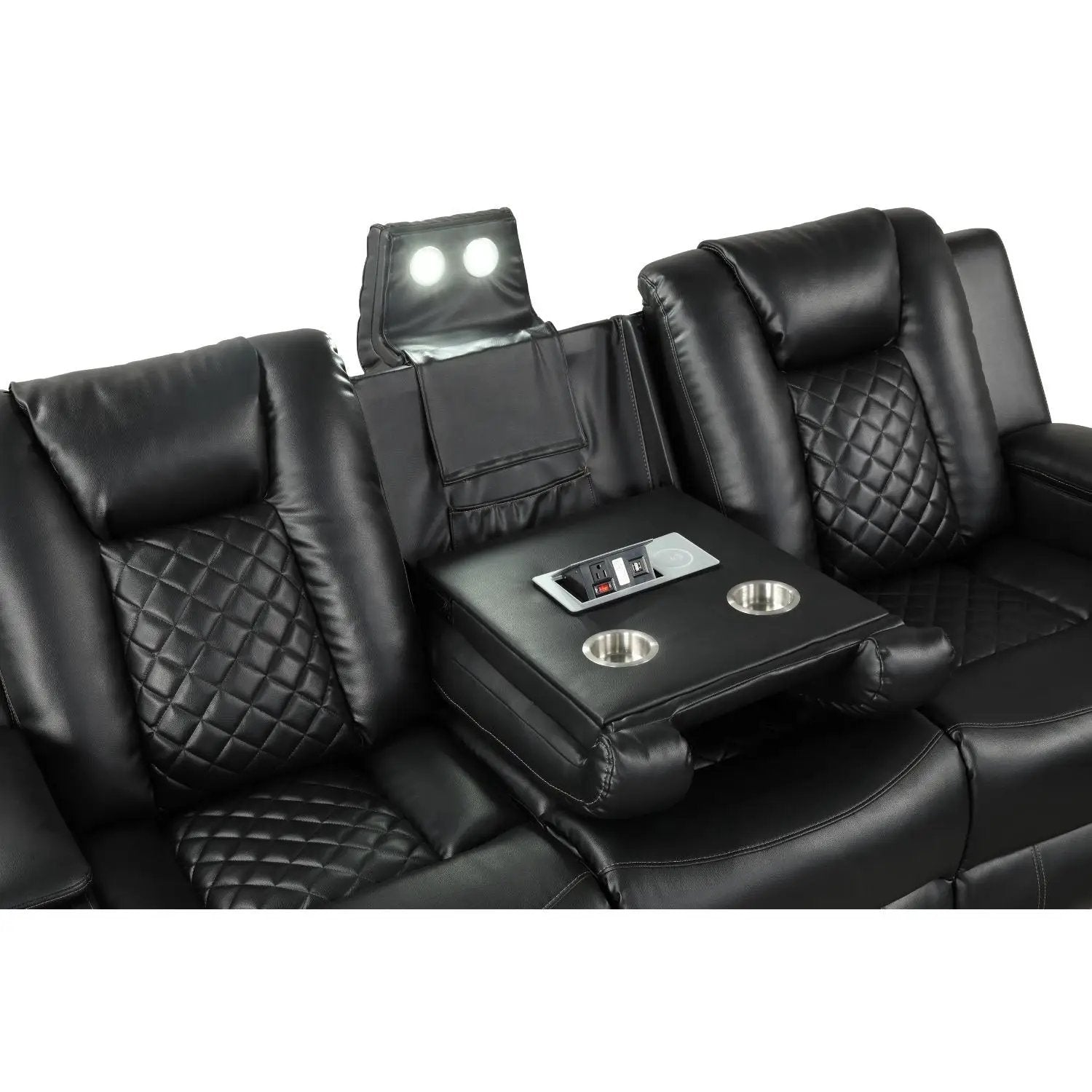 Benz - Power Recliner Set With LED Lighting And USB Charging by HouseOfZazla