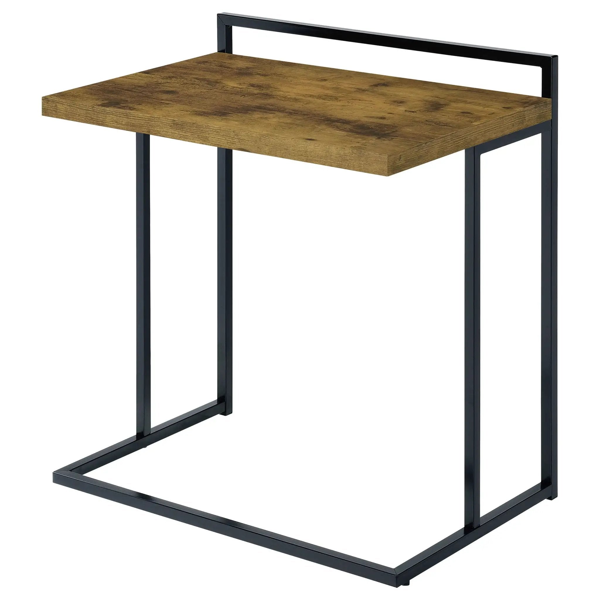 Dani Rectangular C-Shaped Sofa Side Table Rustic Nutmeg by Unique Piece Furniture