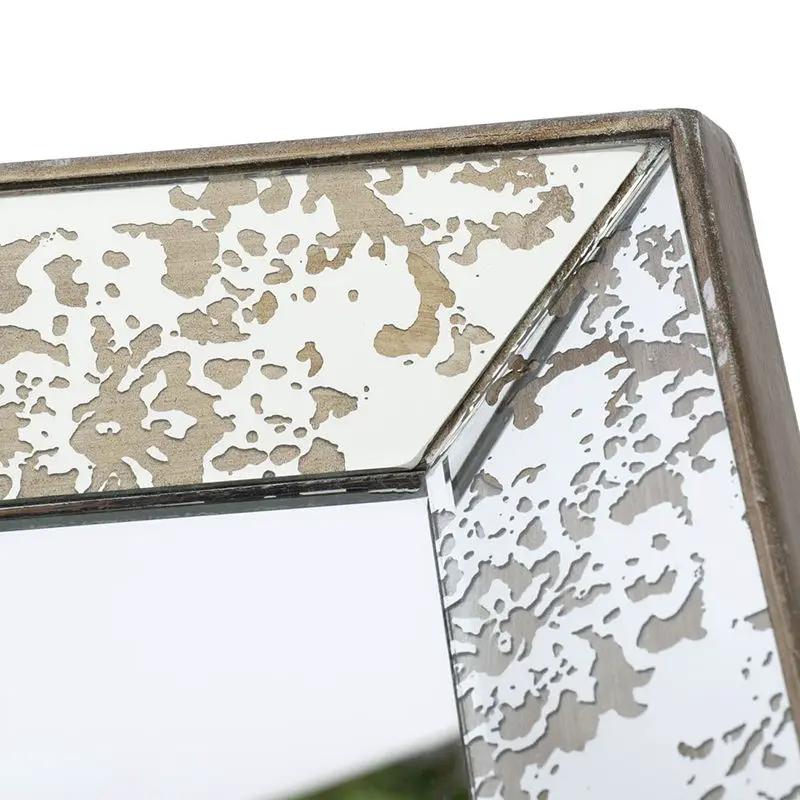 Antique Rectangle Mirror With Floral Accents, Mirrored Display Tray, Hanging Wall Mirror by Unique Piece Furniture