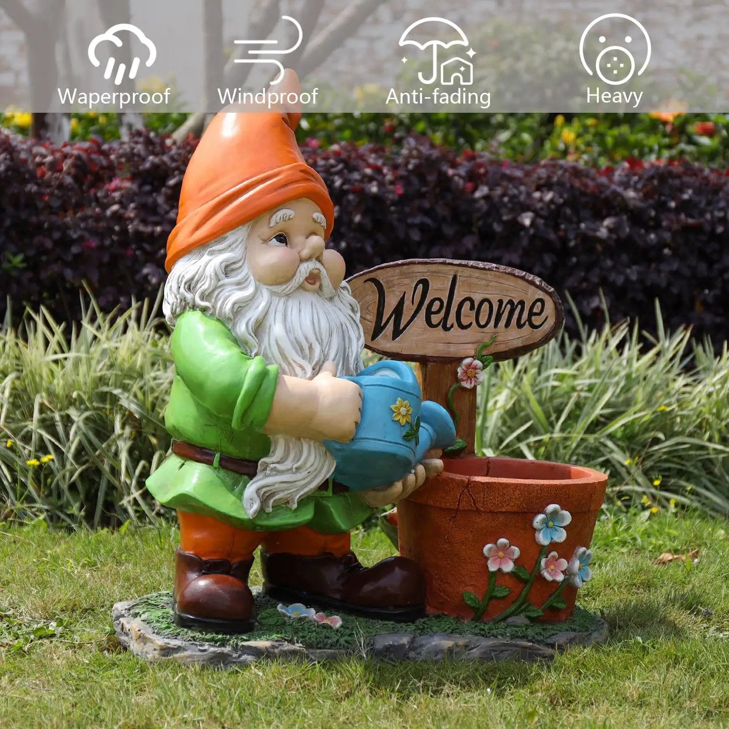 Outdoor Garden Gnome Flower Pot Planter by HouseOfZazla