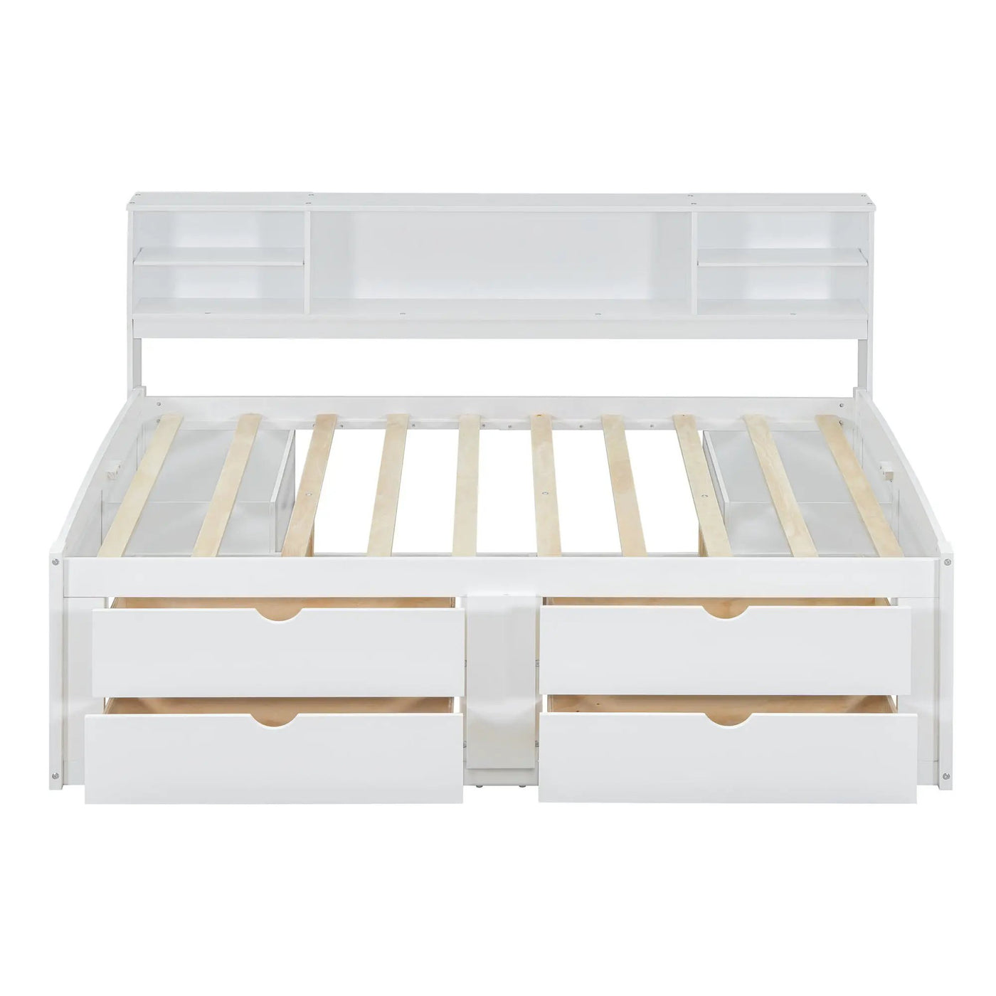 Daybed With 2 Bedside Cabinets, Upper Shelves And 4 Drawers by Unique Piece Furniture