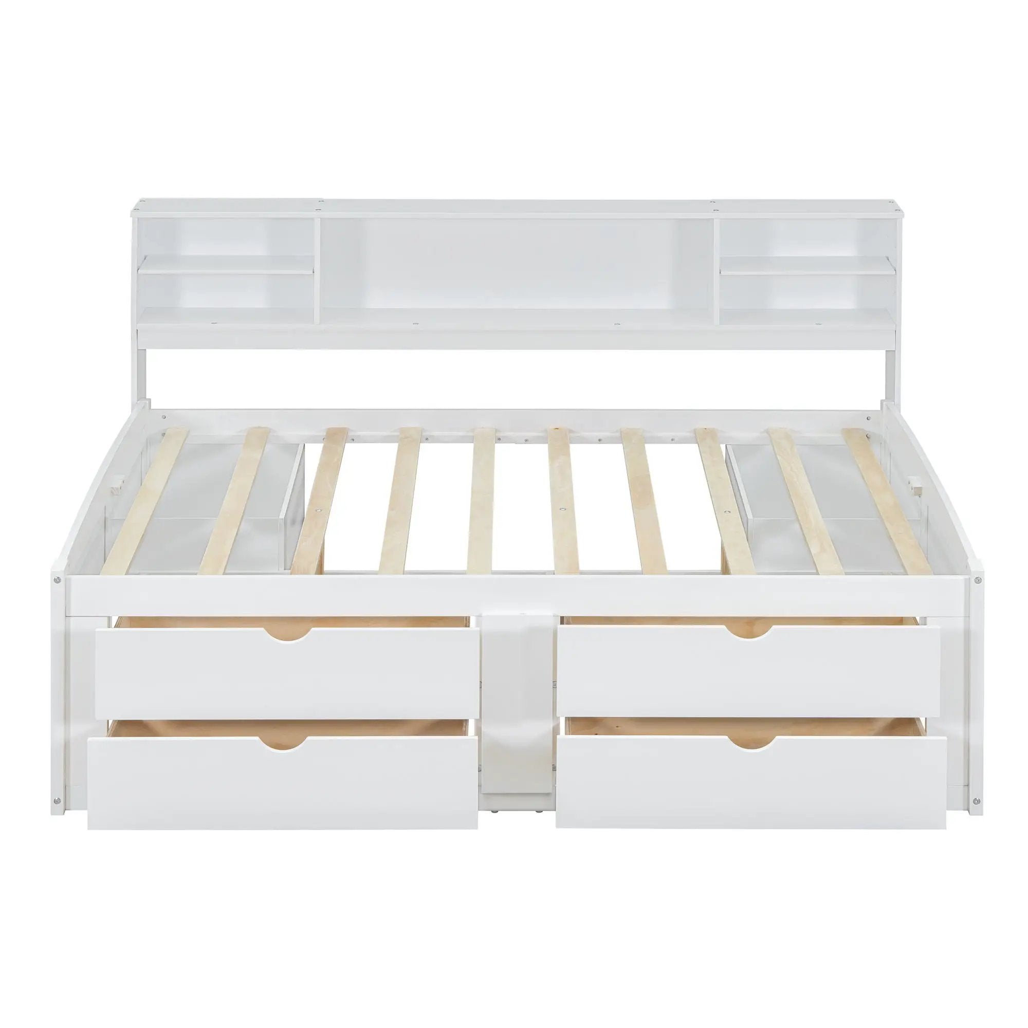 Daybed With 2 Bedside Cabinets, Upper Shelves And 4 Drawers by Unique Piece Furniture