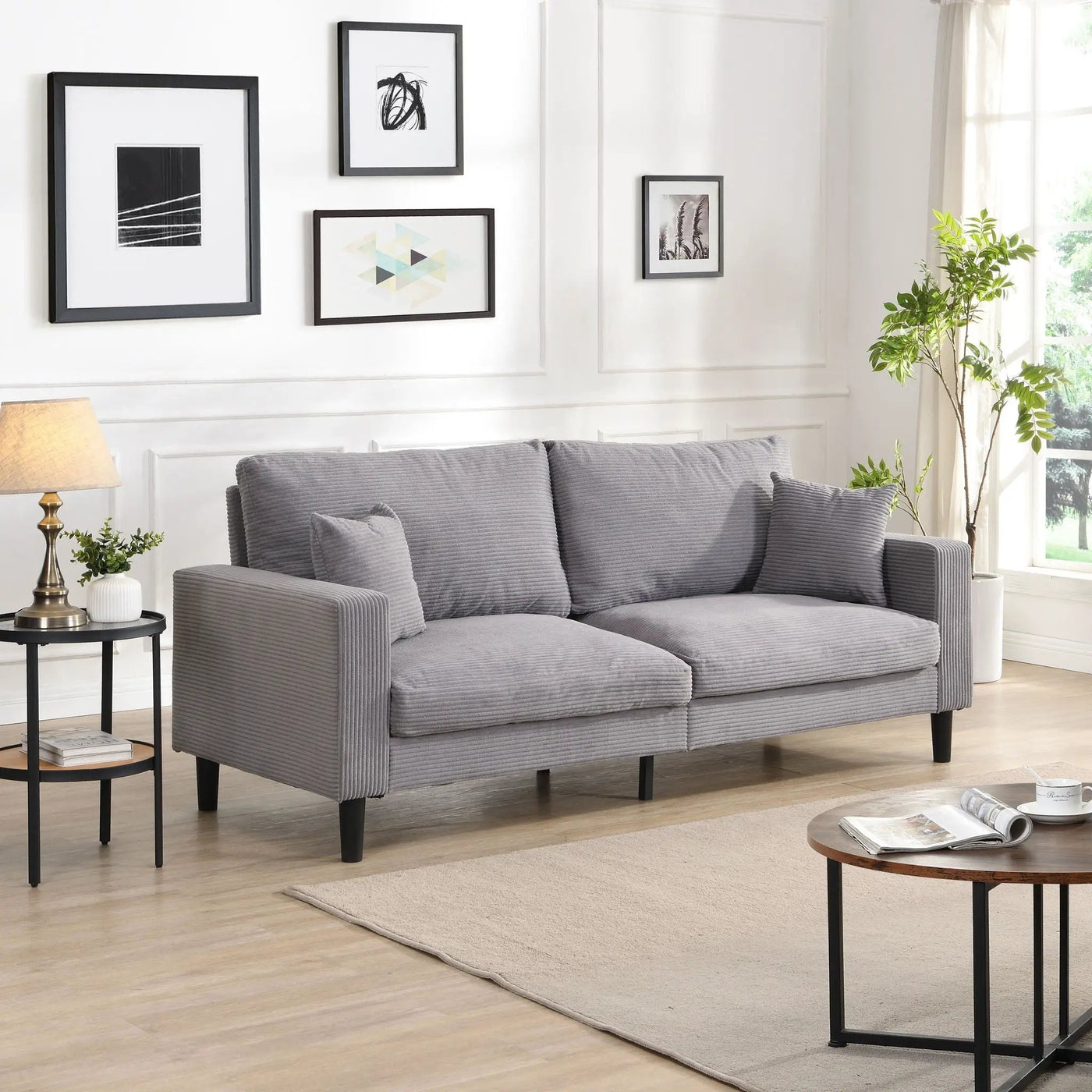 Modern Upholstered 3 Seat Sofa, High Resilience by HouseOfZazla