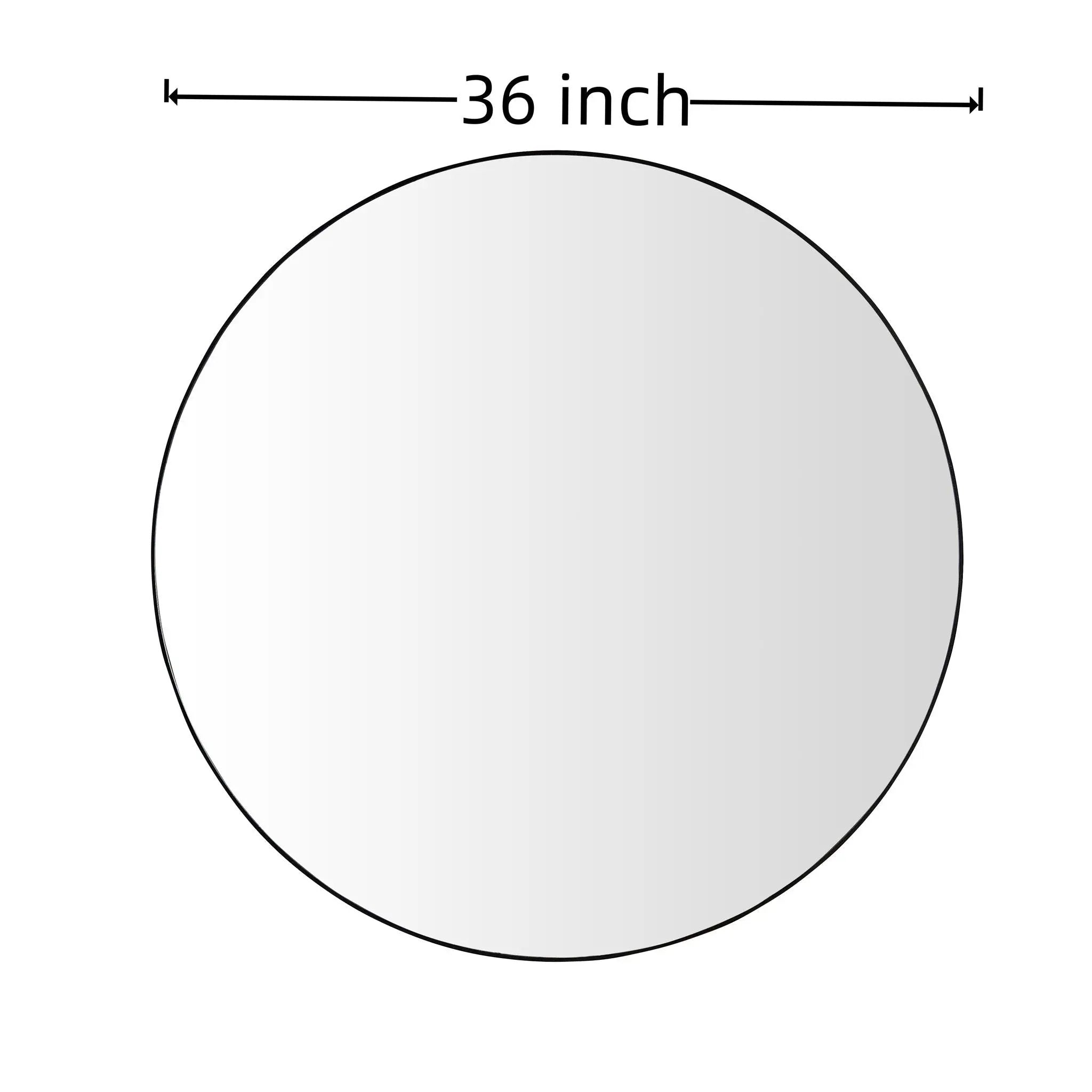 Wall Circular Framed Vanity Mirror For Bathroom, Living Room Decor - Black by Unique Piece Furniture