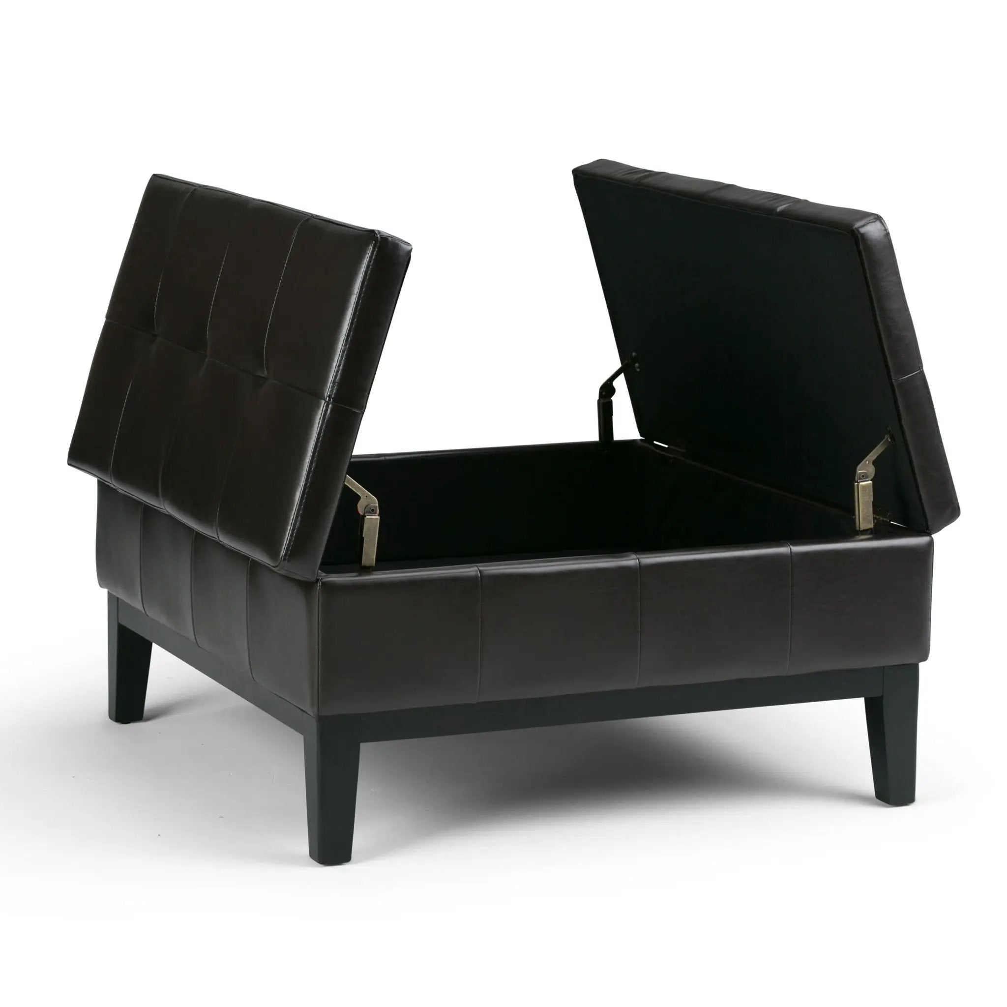 Dover - Square Coffee Table Storage Ottoman - Tanners Brown by Unique Piece Furniture