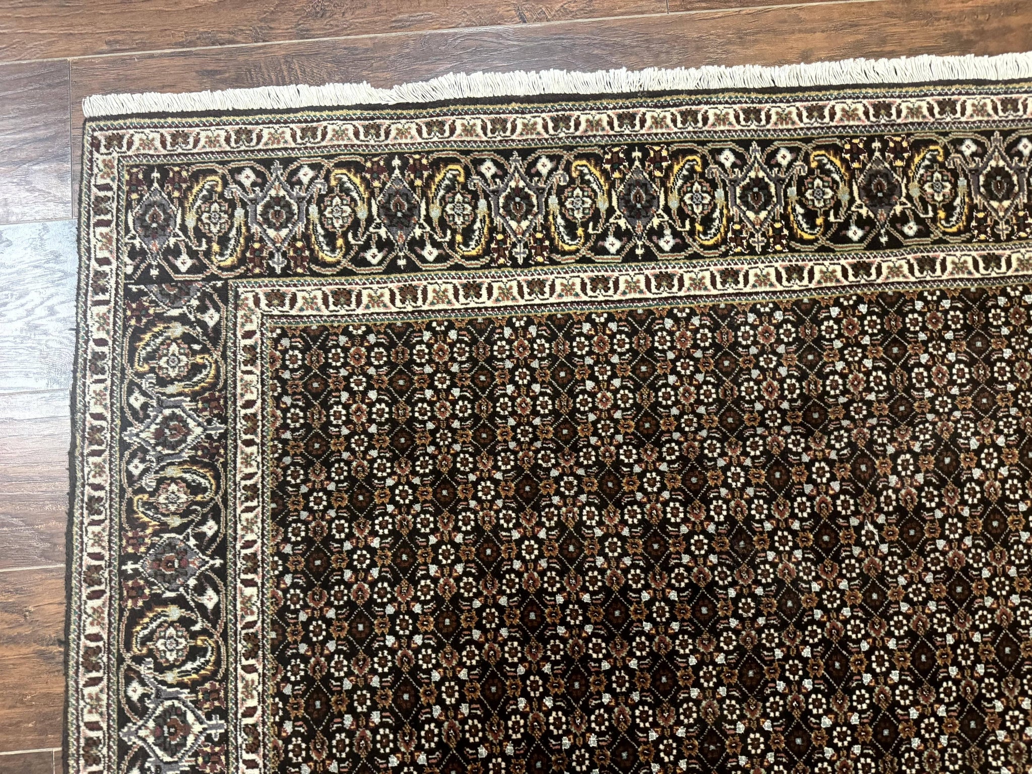 Persian Tabriz Rug 5x7, Black, Allover Pattern by Jewel Rugs