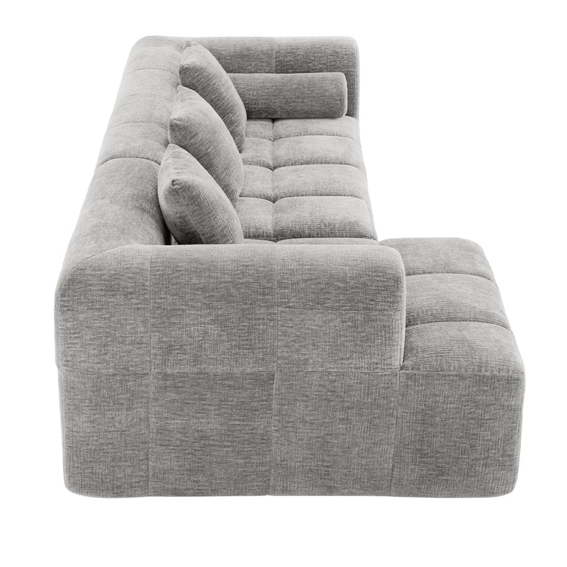 Sectional Free Combined Sofa With 2 Side Pockets by HouseOfZazla