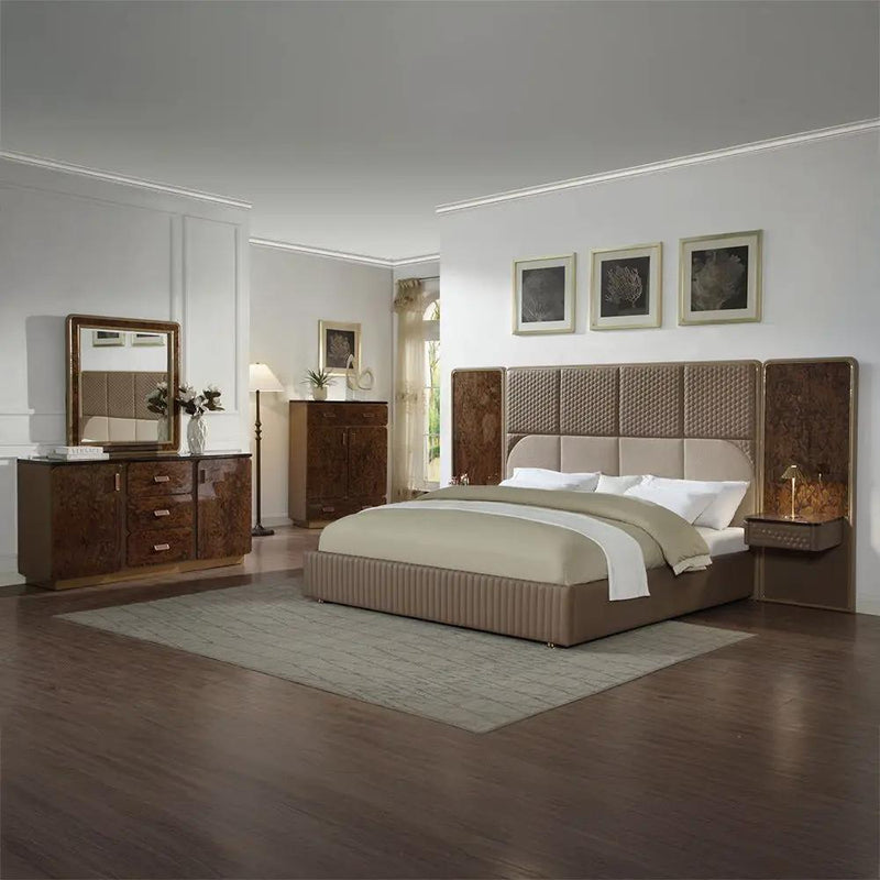 Marcelino - Nightstand With Wall Pier (EK) - Cherry Oak by Unique Piece Furniture