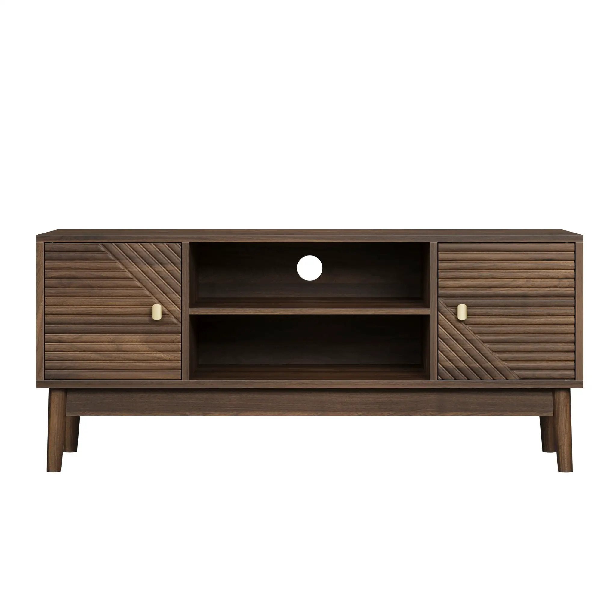 TV Stand, Entertainment Center With Storage, Media Console Table For Living Room - Walnut by HouseOfZazla