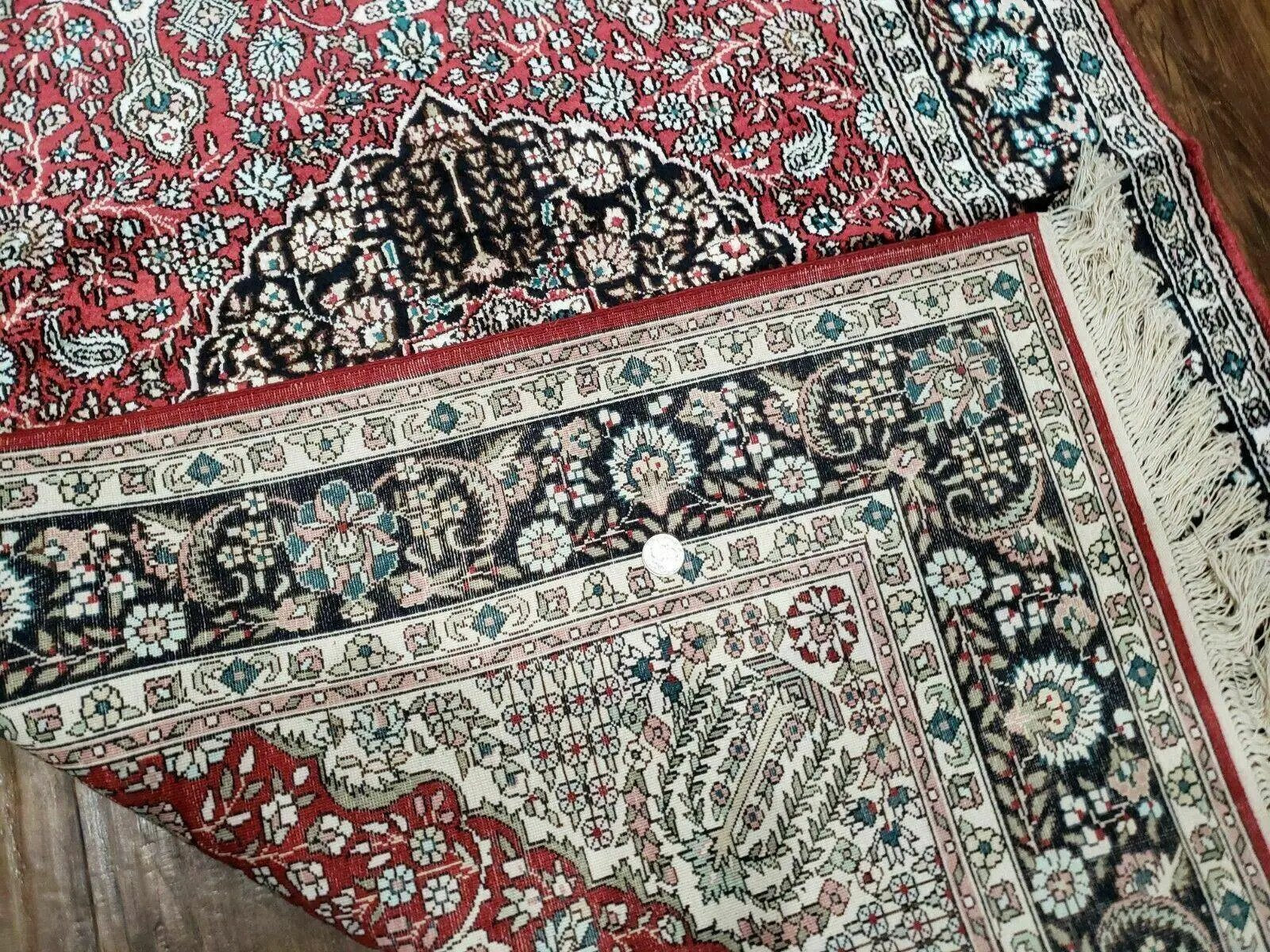 3' X 5' Vintage Fine Handmade India Oriental Kashmir Silk Rug 400 KPSI Wow by Jewel Rugs