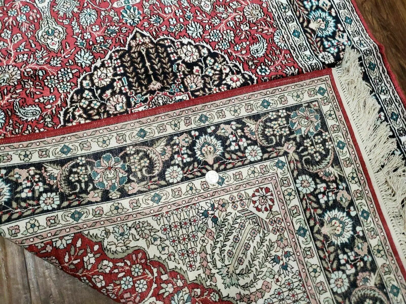 3' X 5' Vintage Fine Handmade India Oriental Kashmir Silk Rug 400 KPSI Wow by Jewel Rugs