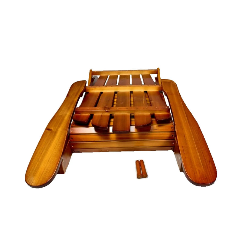 Foldable Solid Wood Adirondack Chair in Oak Finish by HouseOfZazla