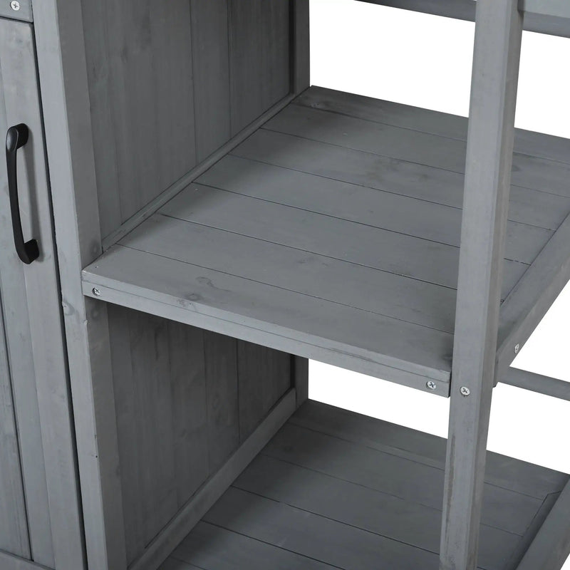 Outdoor Kitchen Island Fir Wood Prep Station with Stainless Steel Top by HouseOfZazla