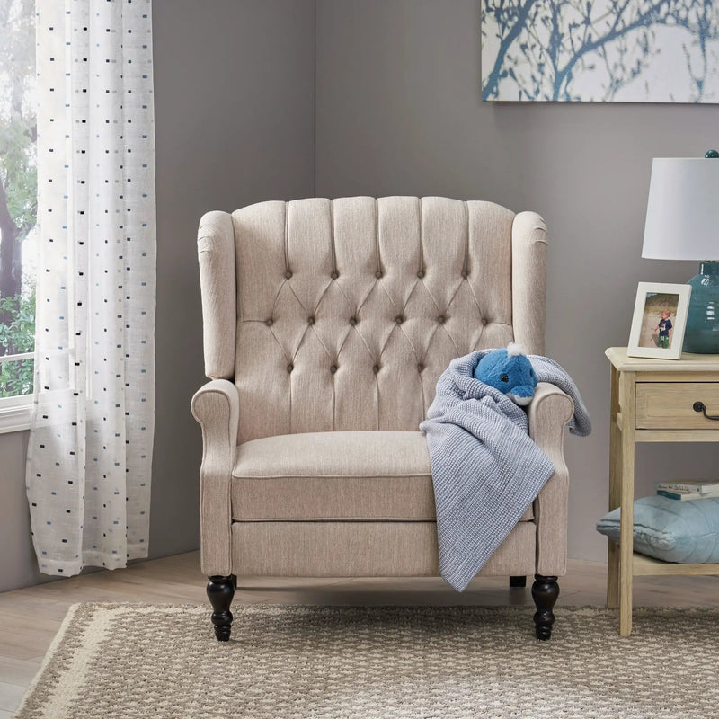 Push Back Recliner Chair Fabric Lounge Armchair by HouseOfZazla