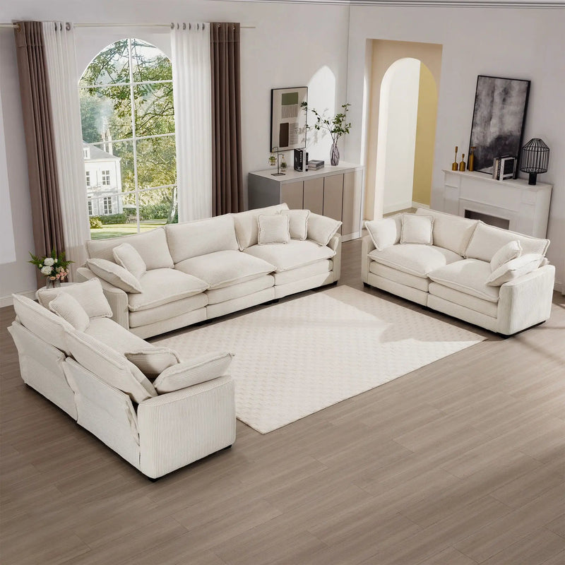Elegant Oversized Sectional Sofa Set With Deep Seats And Flexible Layout by Unique Piece Furniture