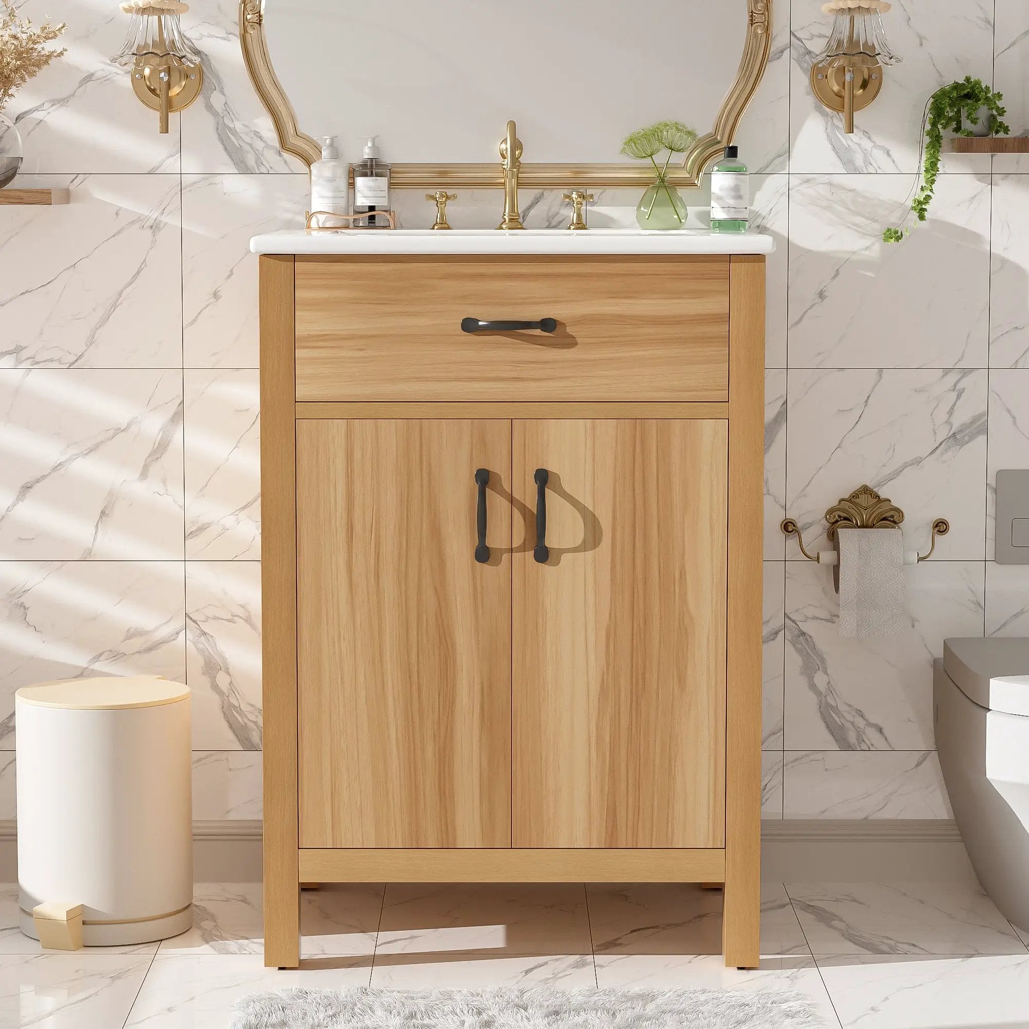 24" Bathroom Vanity with Solid Wood Frame by HouseOfZazla