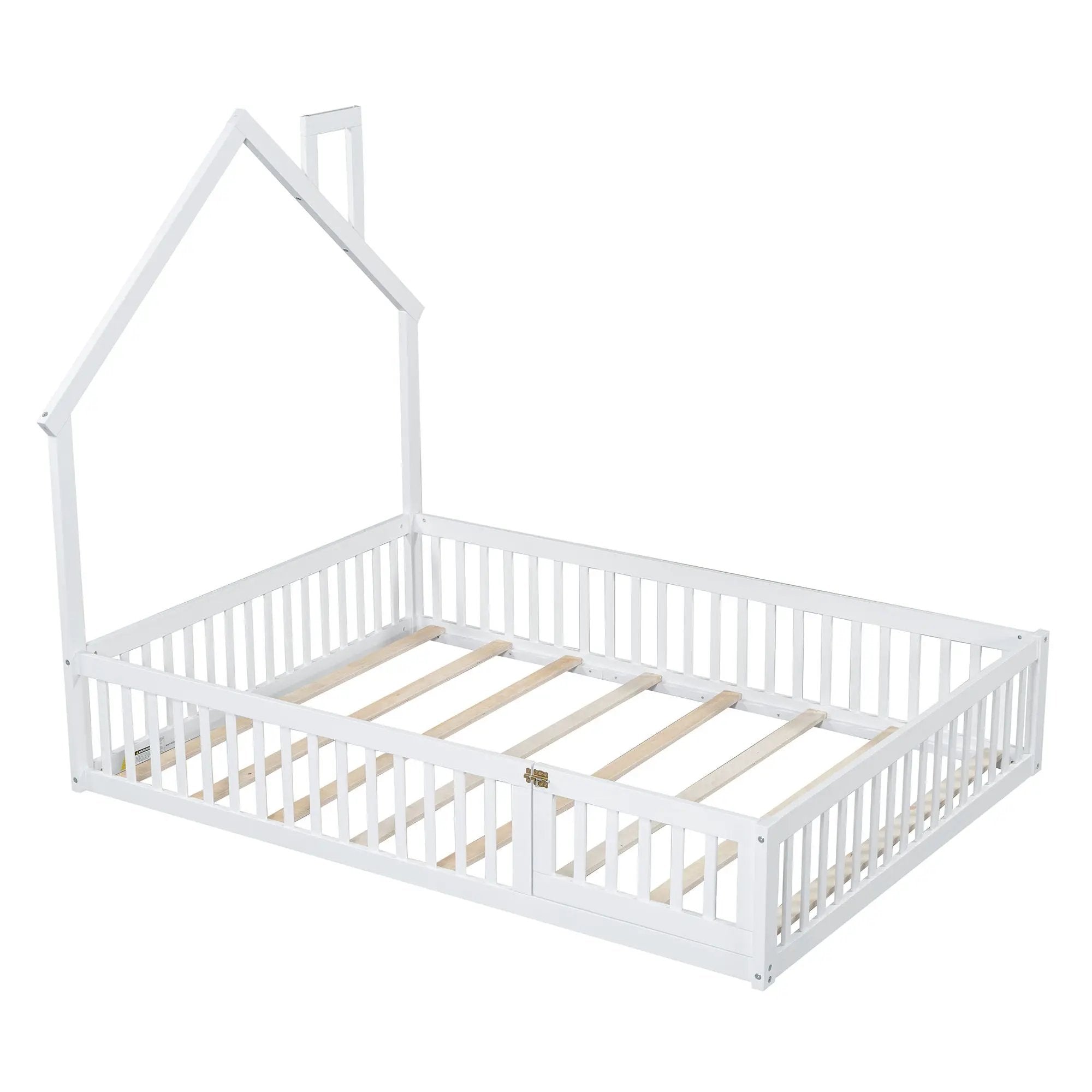 House Platform Bed With Guardrail by HouseOfZazla