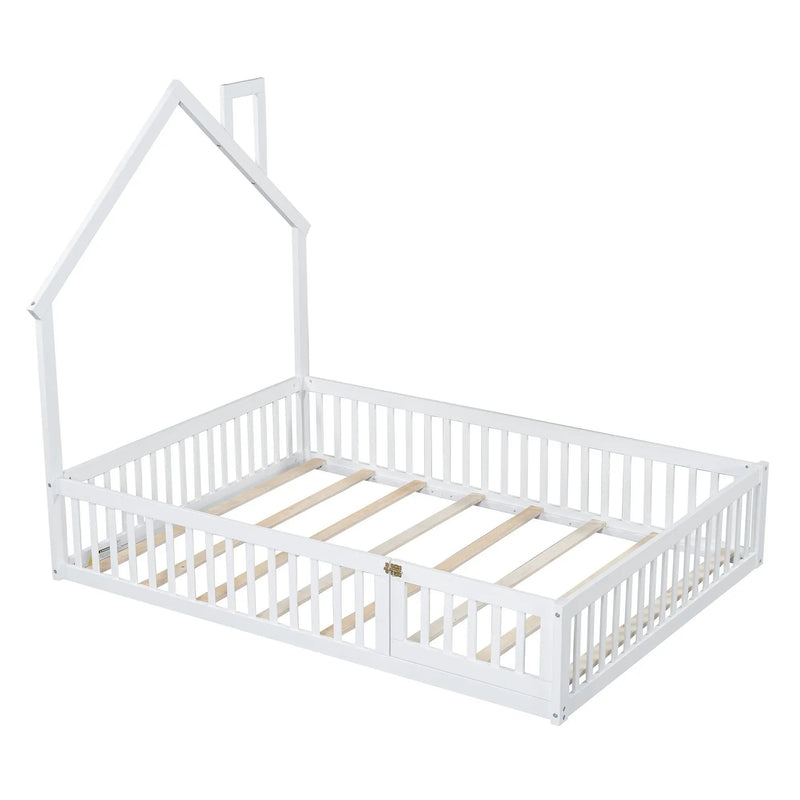 House Platform Bed With Guardrail by HouseOfZazla