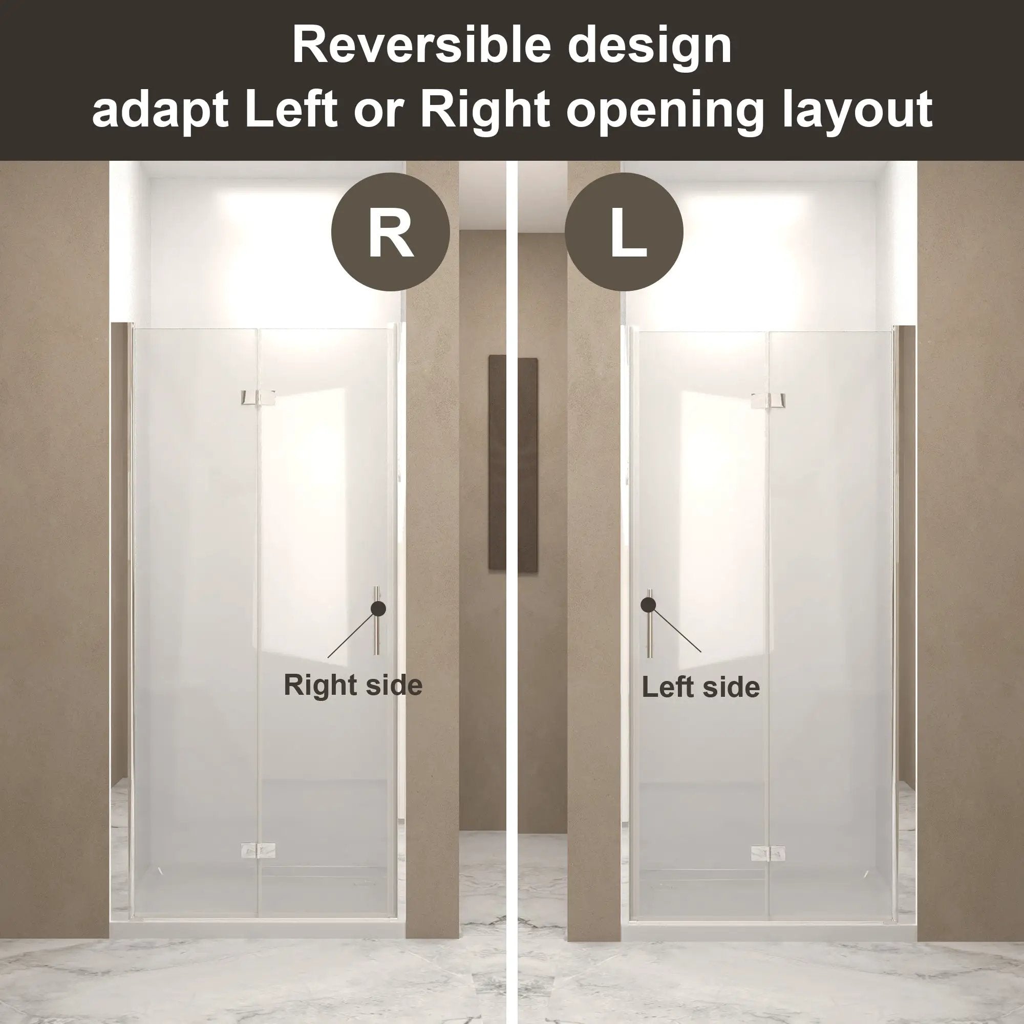 29-28" x 72" Bifold Shower Door, 1/4" (6mm) Tempered Glass by HouseOfZazla