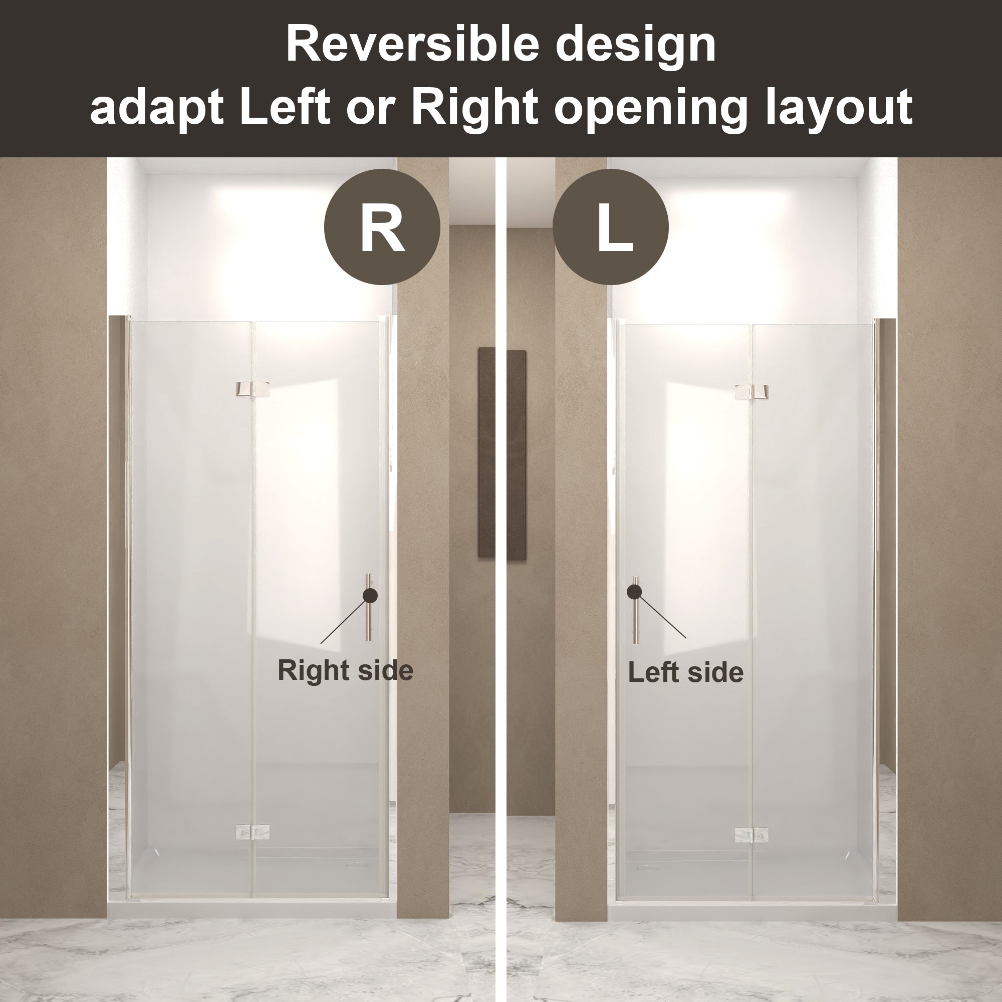31-30"x 72" Bifold Shower Door, 1/4" (6mm) Tempered Glass by HouseOfZazla