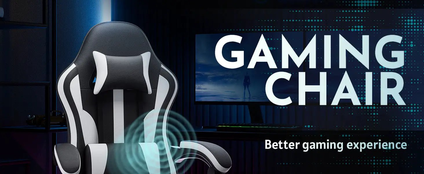 Ergonomic Gaming Chair with Footrest and Lumbar Support by HouseOfZazla