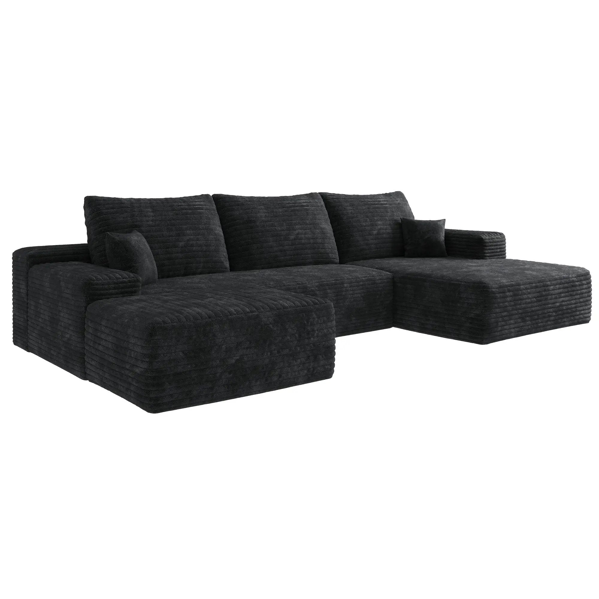107" Cloud Sectional Sofa with Ottoman by HouseOfZazla