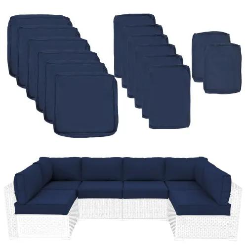 Outdoor Cushions for Patio Furniture Replacement - Navy Blue, photo 9 of 10