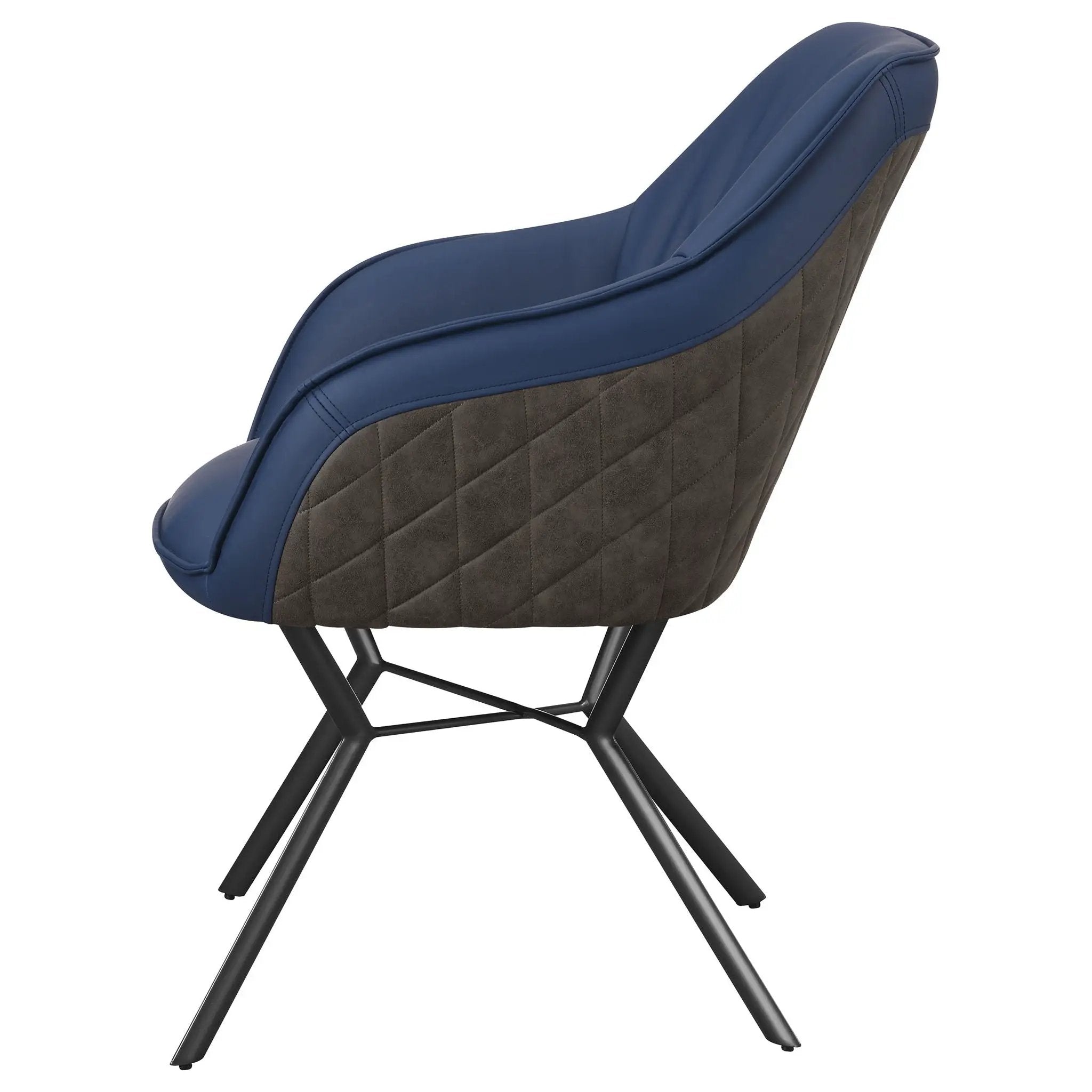 Mayer Upholstered Dining Arm Chair Blue and Brown (Set of 2) by Unique Piece Furniture