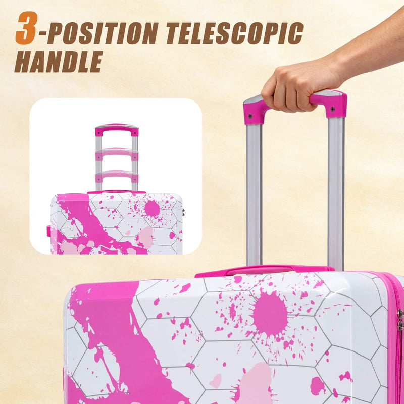 28 Inch PC Spinner Wheel Luggage - Pink by HouseOfZazla