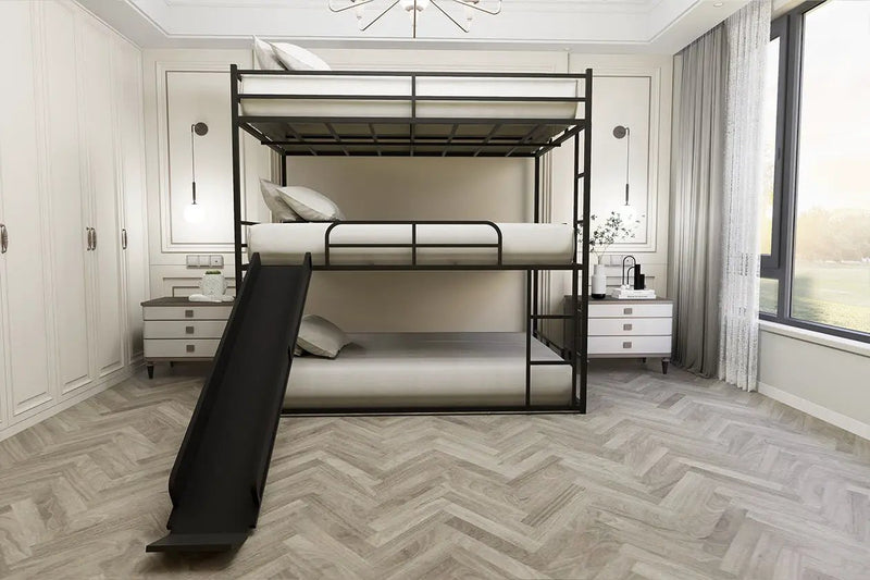 Twin Size House Loft Bed With Slide And Ladder - Black by Unique Piece Furniture