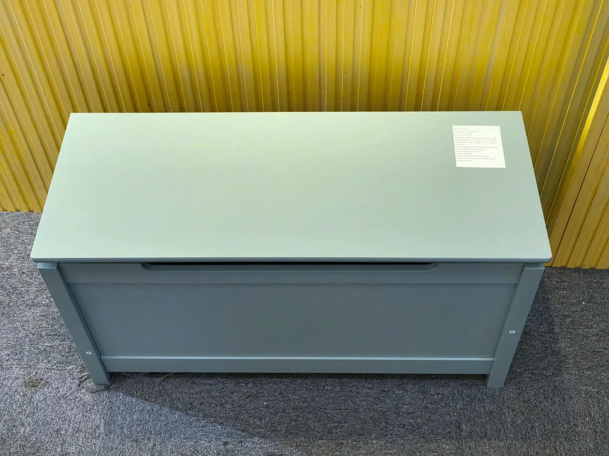 Kids Wooden Toy Box Storage with Safety Hinged Lid for Ages 2+ (Sage) by HouseOfZazla
