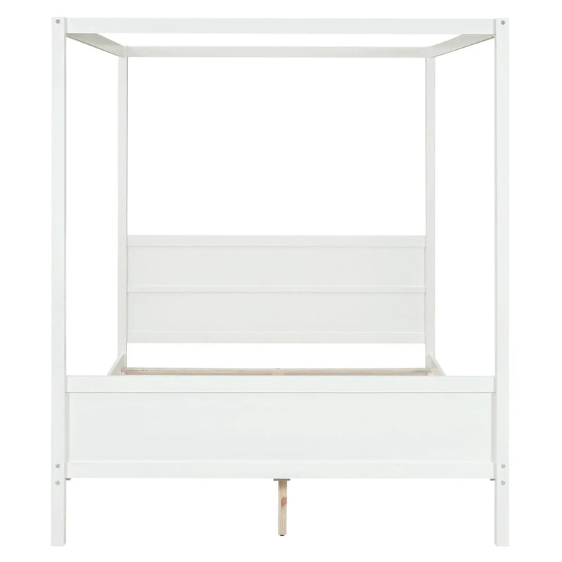 Canopy Platform Bed With Headboard And Footboard, Slat Support Leg by HouseOfZazla