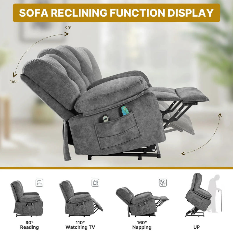 Power Lift Recliner Chair Sofa With Massage by HouseOfZazla