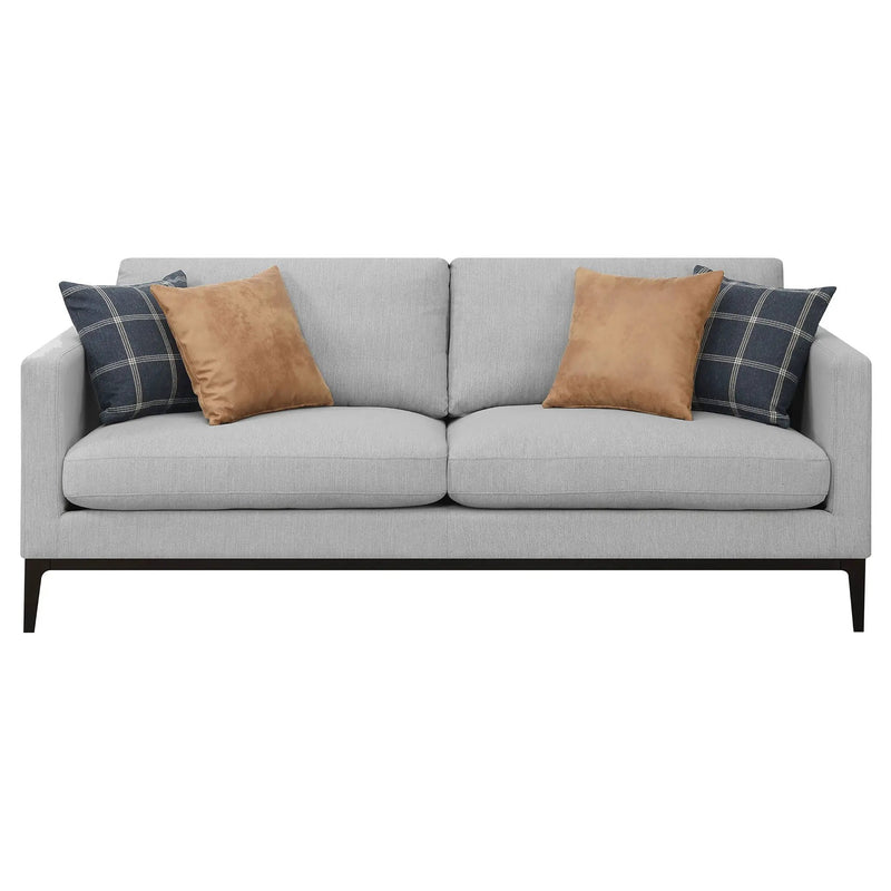Apperson 2-piece Upholstered Track Arm Sofa Set Light Grey by Unique Piece Furniture