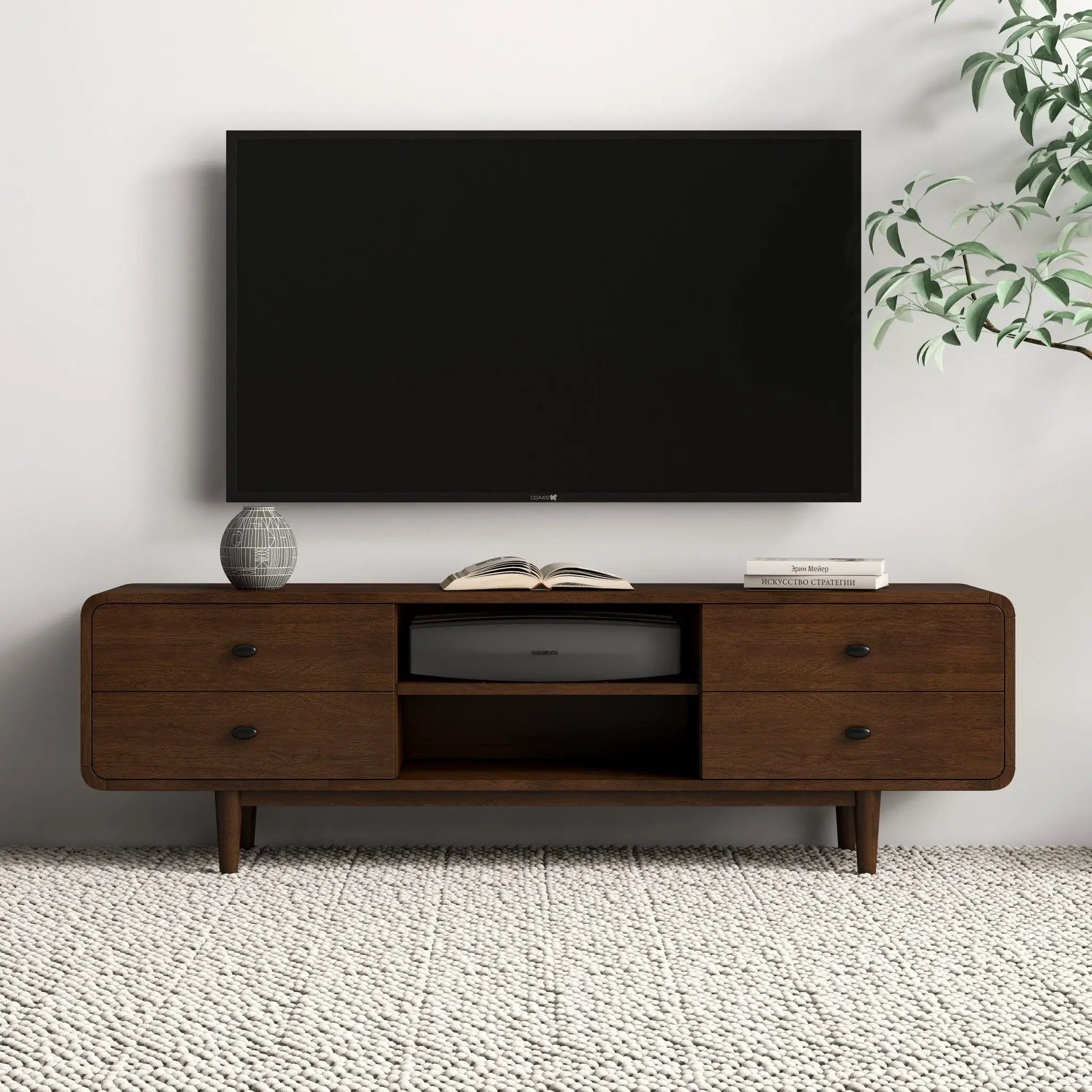 Alexa - TV Stand - Dark Brown / Wood by Unique Piece Furniture