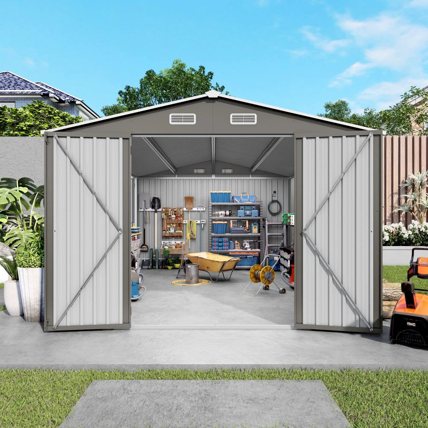 Outdoor Storage Shed With Lockable Doors by HouseOfZazla