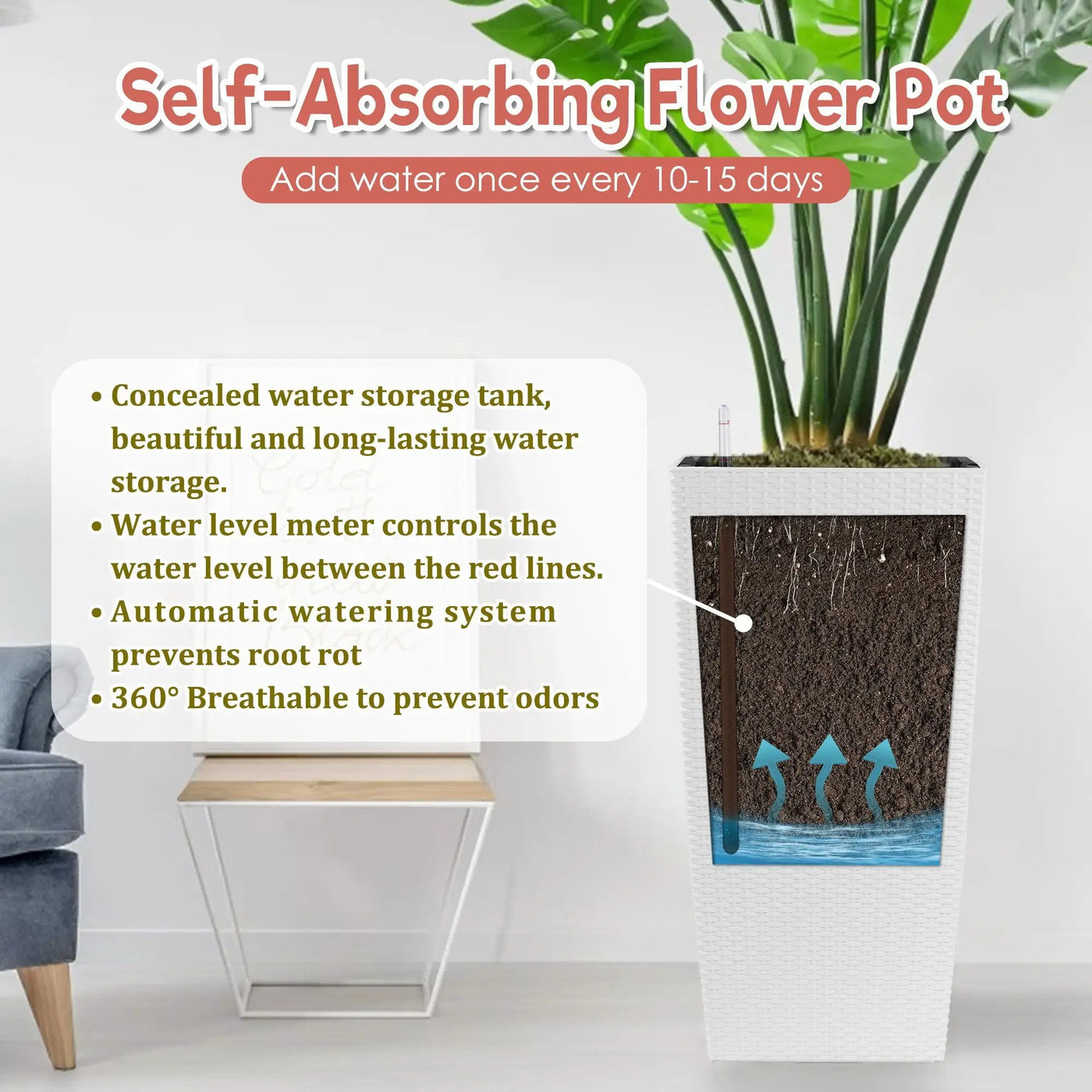 Indoor Outdoor Planter With Automatic Watering System by HouseOfZazla
