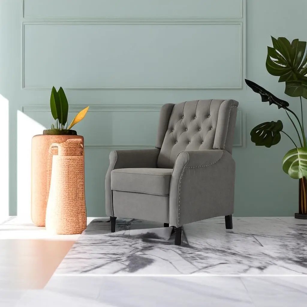 Brand New Recliner Sofa Cozy Soft Living Room Sofa Chair - Light Gray by HouseOfZazla
