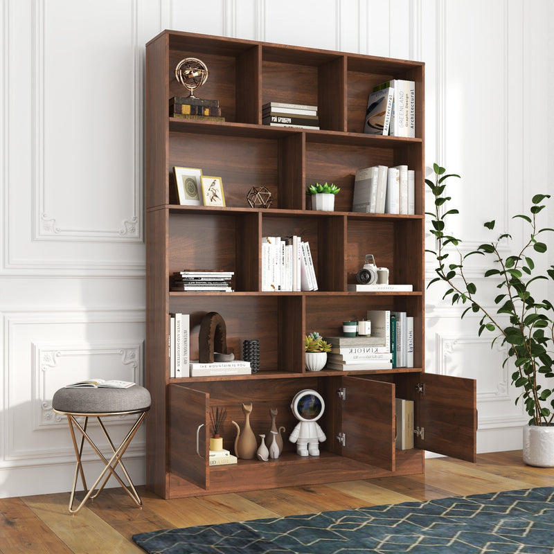 70.87" Tall Bookshelf with 10 Cubes and 3 Doors by HouseOfZazla