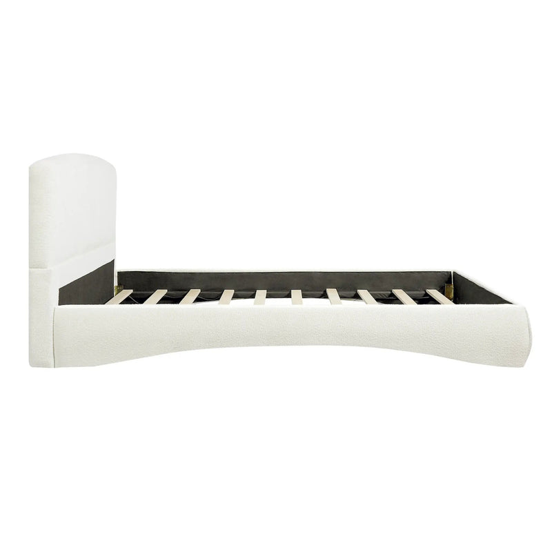 Curved Upholstered Bed with Smart Ambient Lighting by HouseOfZazla