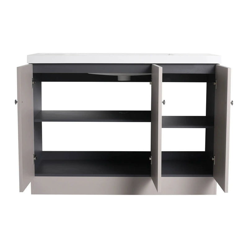 Contemporary Freestanding Bathroom Vanity With Resin Sink & Soft-Close Cabinet Doors by HouseOfZazla