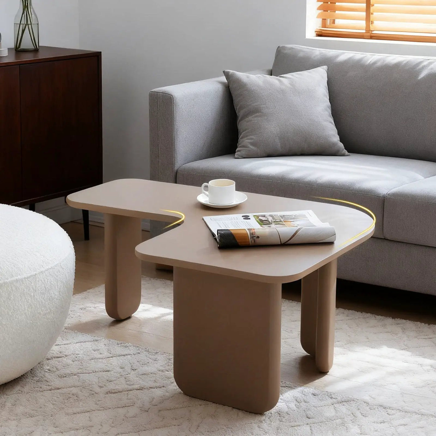 L-Shape Coffee Table For Living Room by HouseOfZazla