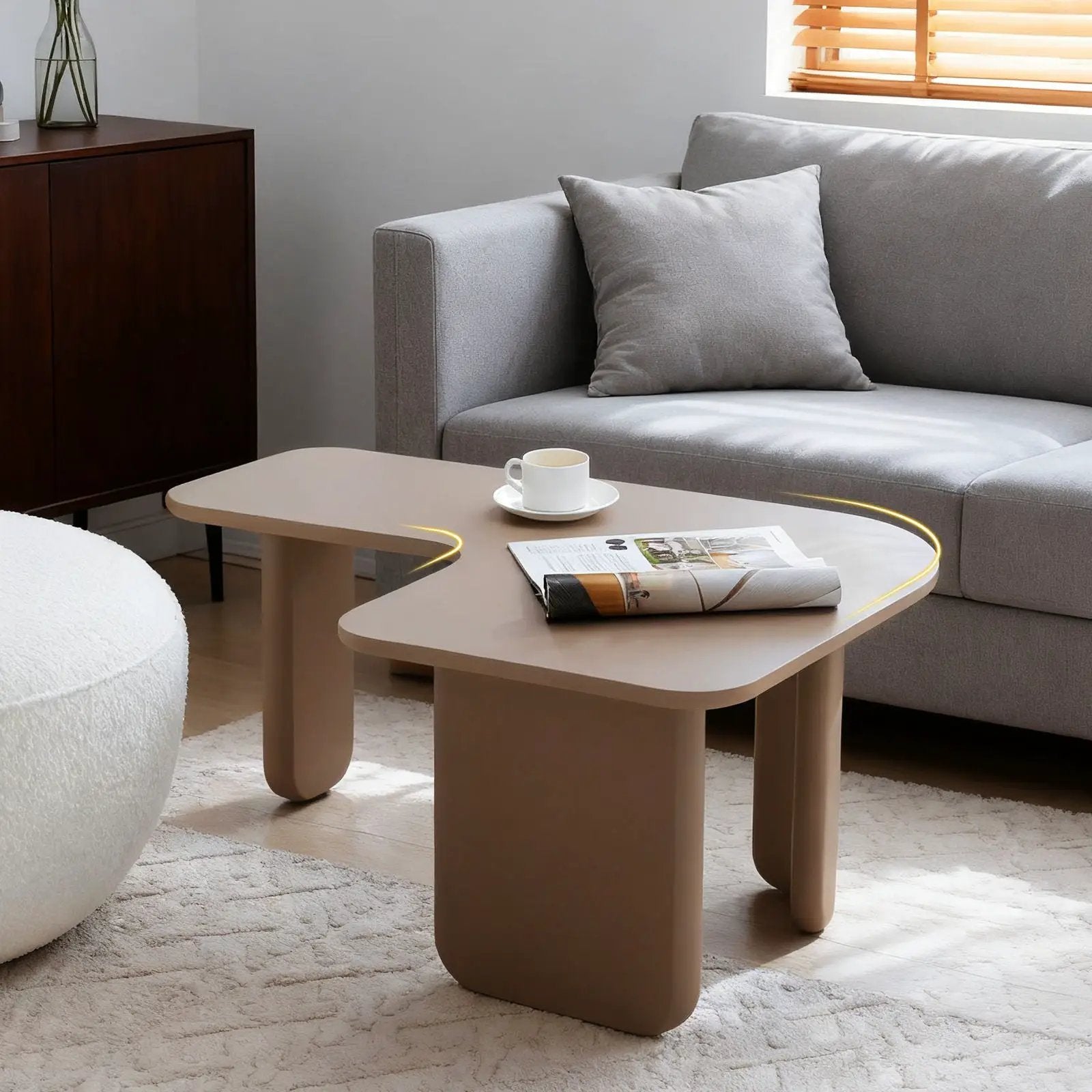 L-Shape Coffee Table For Living Room by HouseOfZazla