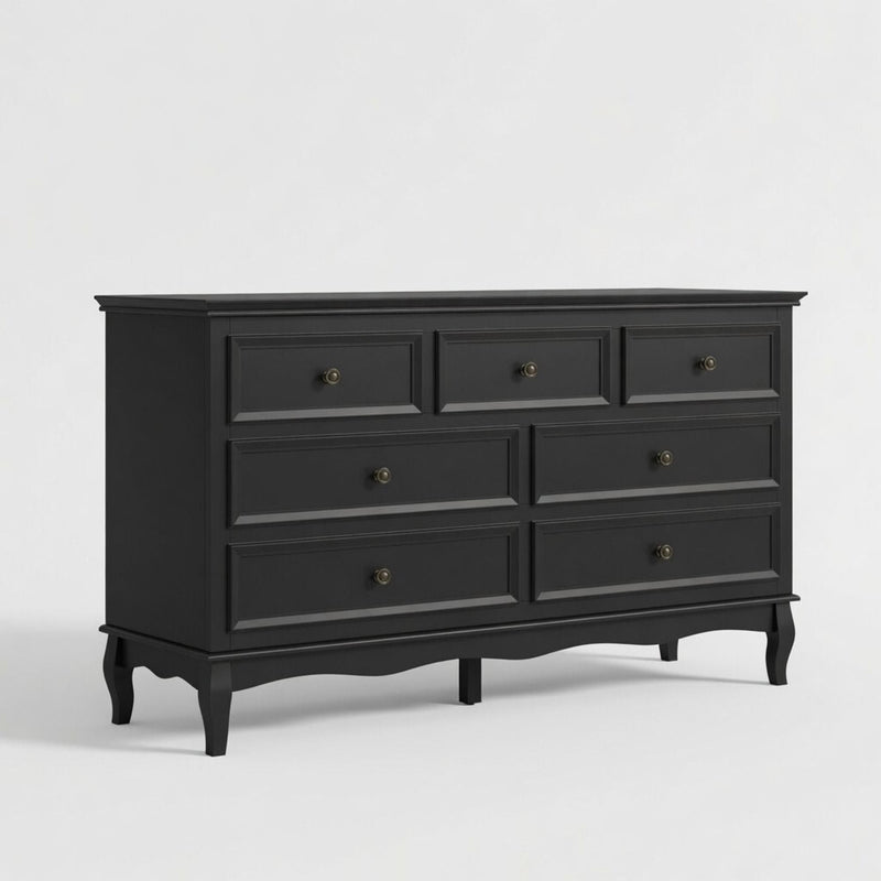 7 Drawer Dresser, Storage Chest - Black by HouseOfZazla
