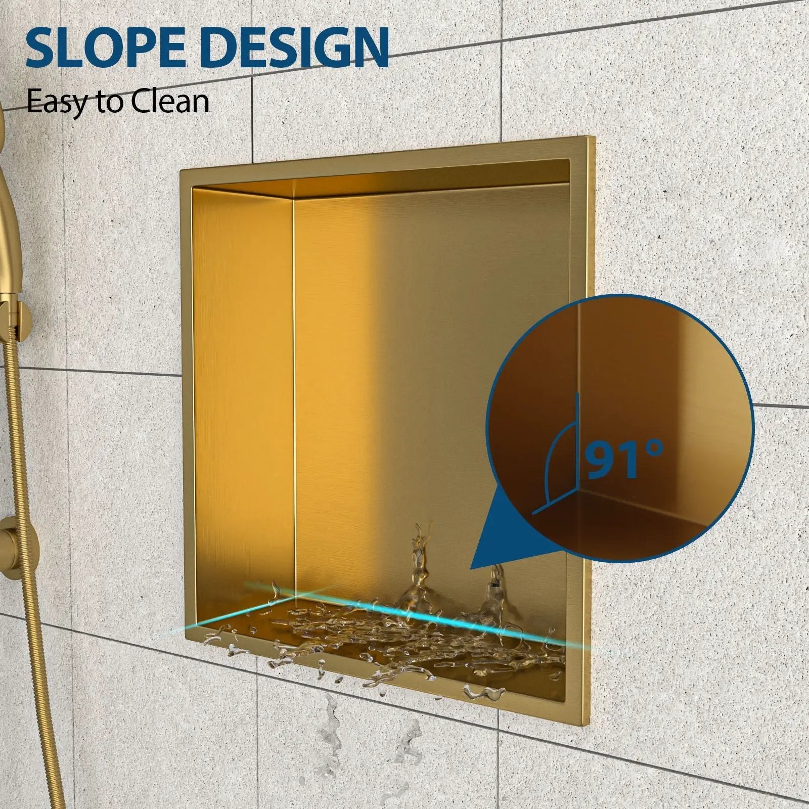 Stainless Steel Shower Niche With Seamless Design For Bathroom Storage by HouseOfZazla