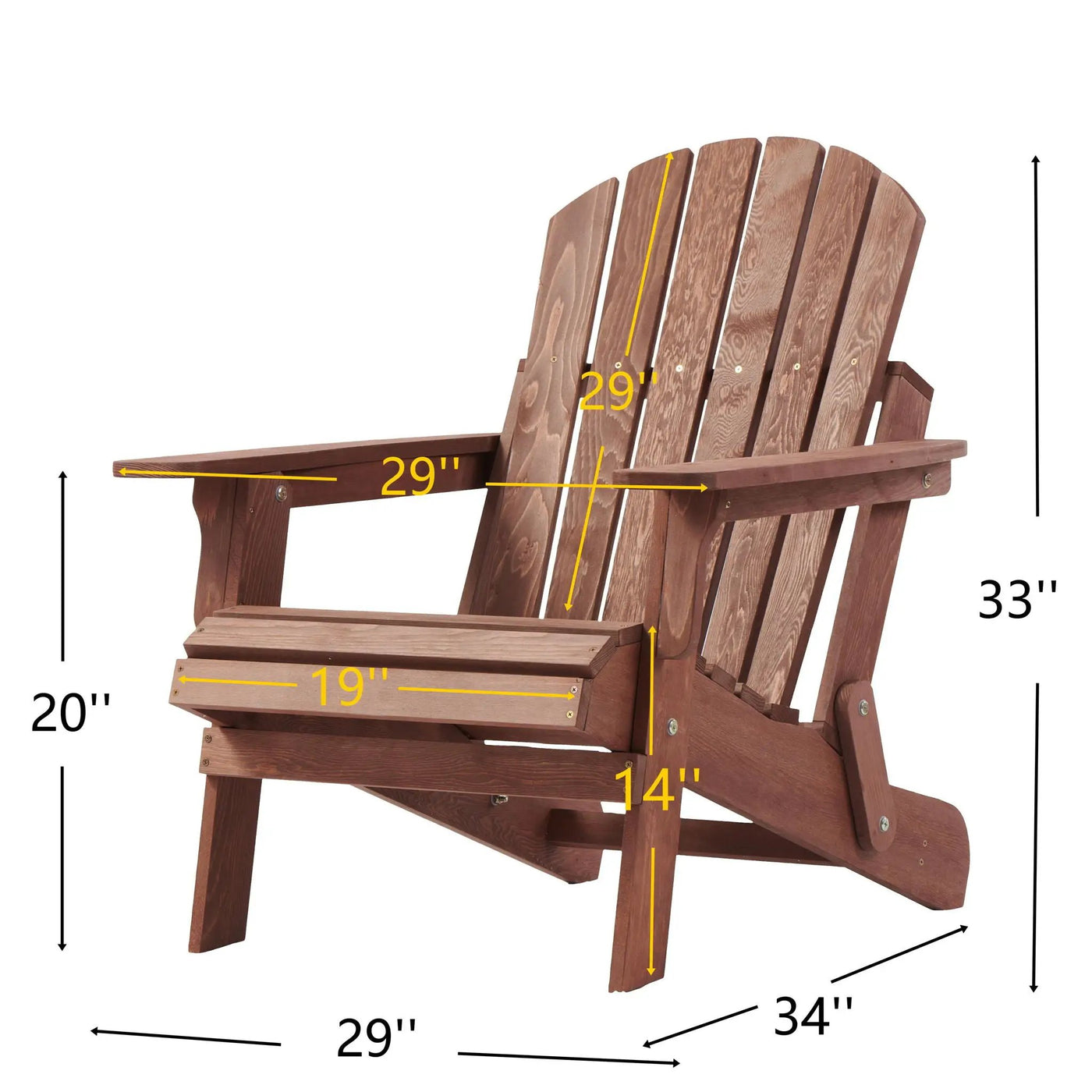 Oversize Outdoor Folding Adirondack Chair, Patio Chair For Garden by HouseOfZazla