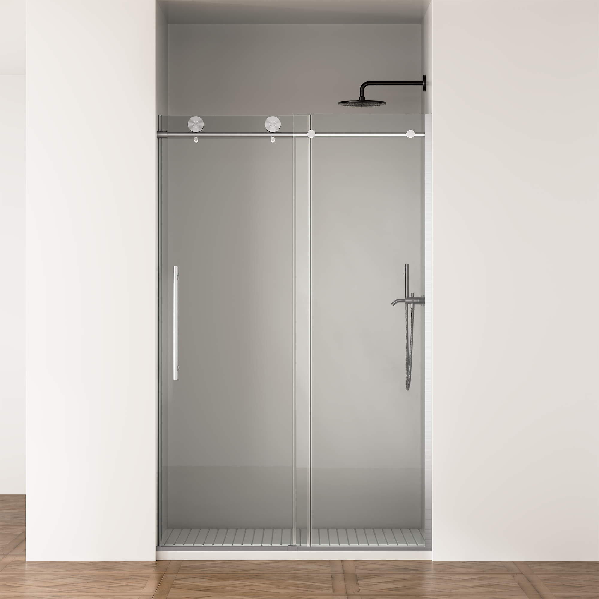 Frameless Sliding Shower Door, 44-48 in W x 75 in H by HouseOfZazla