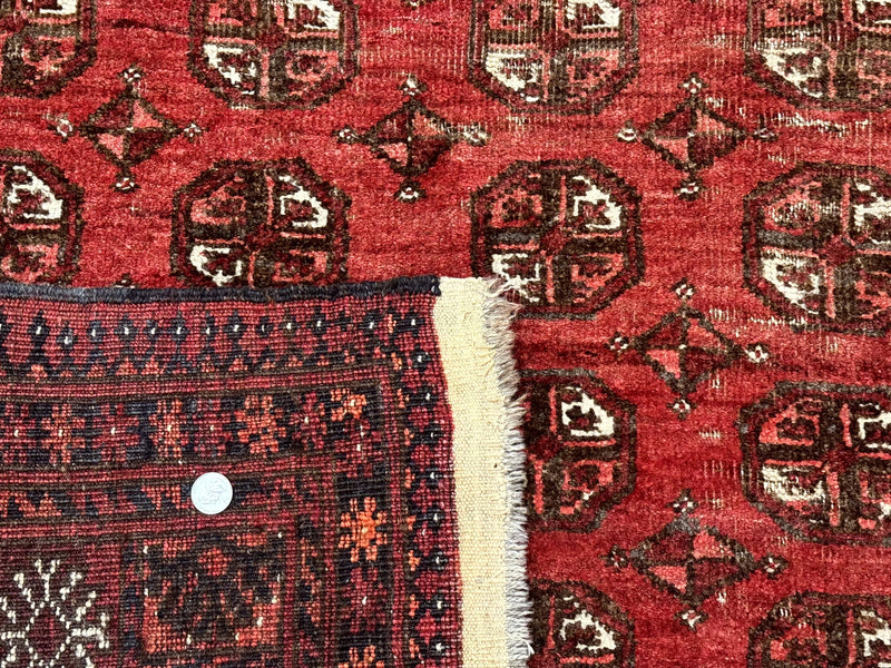 Antique Persian Turkoman Rug 5x6, Red by Jewel Rugs