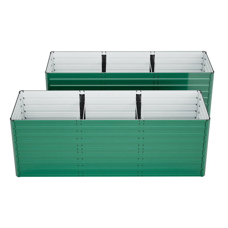 2-Pack 93.7" x 31.5" x 32.3" Raised Garden Bed with Ergonomic No-Bend Design by HouseOfZazla